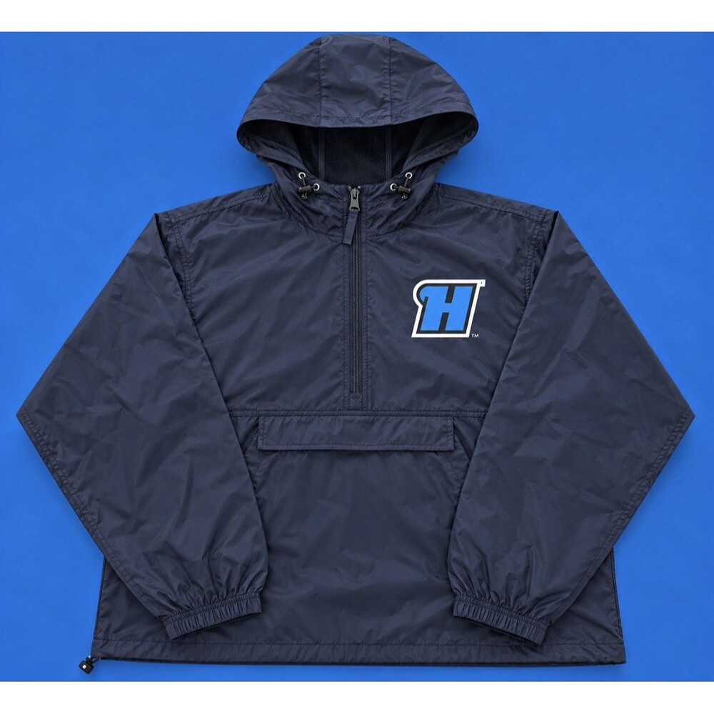 Champion Harford Community College Windbreaker Jacket Navy Blue Hooded Men’s 2XL